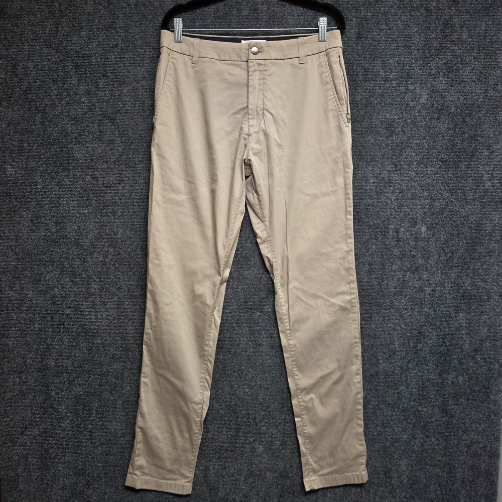 Birddogs Pants Mens 32x32 Beige Performance Stretch Chino Flat Front Tailored
